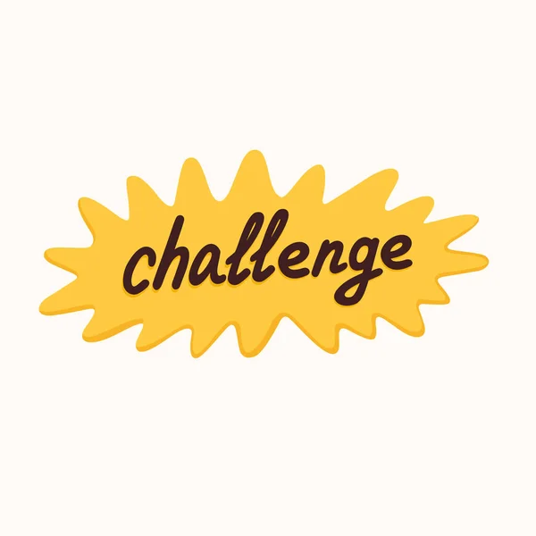 Challenge Sticker Social Media Making Blog Vlog Vector Flat Illustration — Stock Vector