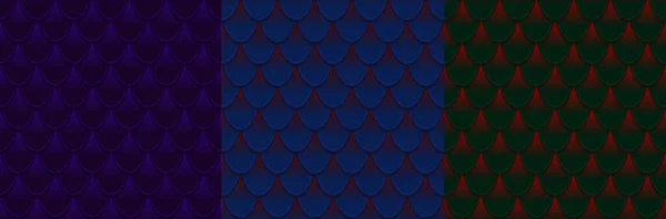 ドラゴンスケールシームレスパターン 蛇または爬虫類の皮の暗い青い色合いのシームレスな質の背景 ベクトル漫画のイラスト ロイヤリティフリーストックベクター
