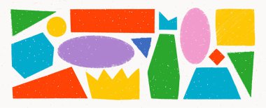 Kaba saba şekilli çeşitli desenlere sahip basit şekil çıkartmaları ve çerçeveler. El yapımı vintage rozetler, afişler ve desenli diğer formlar. Elle çizilmiş bilgi vektörü koleksiyonu.