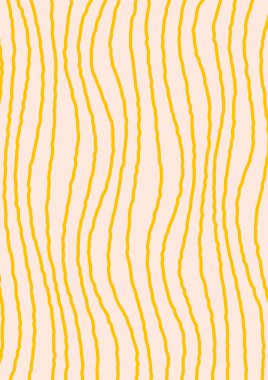 Dalgalı çizgi desenli soyut retro arkaplan. Psikedelik Groovy çizgileri ve sıcak retro renkler. Soyut y2k tarzında çarpık moda vektör dokusu. Poster ve resim baskıları için vektör grafiği