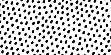 Siyah ve beyaz benekli nokta vektör deseni. Elle çizilmiş soyut fırça uçları ve doku. Arkaplan, tekstil, duvar kağıtları ve grafik tasarım projeleri için mükemmel