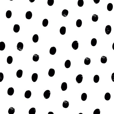 Siyah ve beyaz benekli kusursuz desen. Kaba noktalı el çizimi vektör tasarımı ve kirli dokusu. Kullanmak için, örnek paneline sürükleyin.