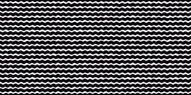 Siyah beyaz kusursuz dalgalı çizgili desen. Kalın yatay çizgiler, ambalaj, modern markalaşma veya kumaş tasarımı için mükemmel dinamik soyut bir doku oluşturur. Kullanmak için örnek paneline sürükle.