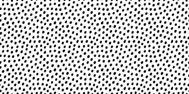 Siyah ve beyaz benekli, yatay, pürüzsüz desen. Kaba mürekkepli nokta izli el çizimi vektör dokusu. Soyut duvar kağıdı, kumaş ya da grunge tarzı ambalaj kağıdı tasarımı için mükemmel..