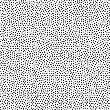 Siyah ve beyaz benekli kusursuz desen. El çizimi vektör dokusu dinamik kaba noktalar ve organik akışla. Soyut kumaş, baskı ya da duvar kağıdı için mükemmel. Kullanmak için, örnek paneline sürükleyin.
