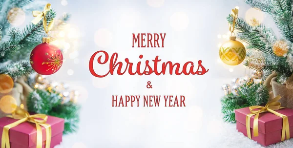 Frohe Weihnachten Und Ein Gutes Neues Jahr Feiertage Grußkarte Hintergrund Stockbild