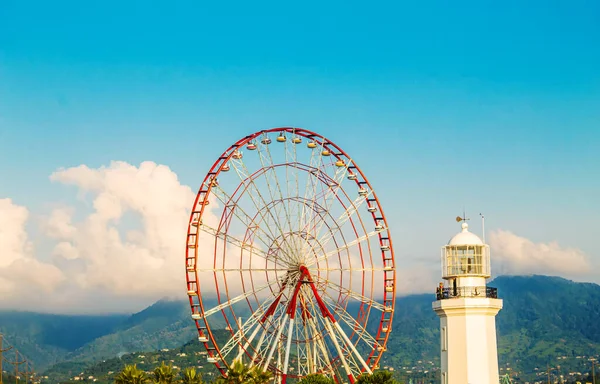 stock image Batumi city center and seashore on a sunny summer day. selective focus.trevel