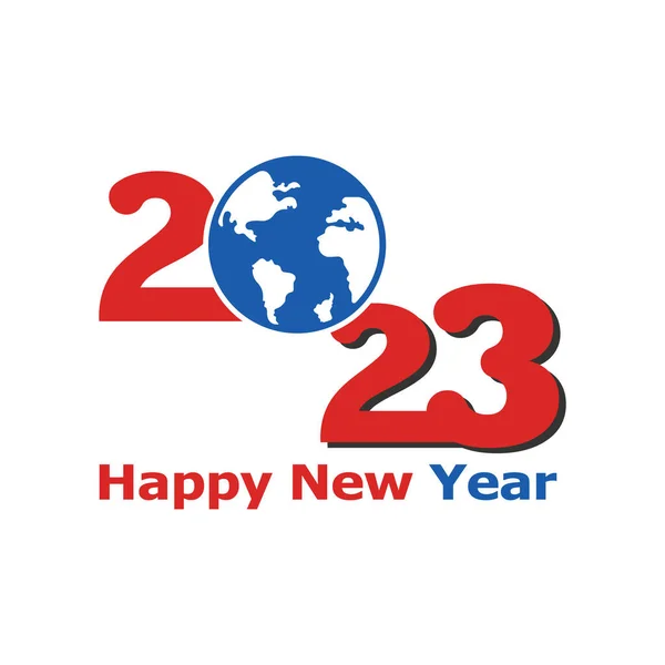 2023 Projeto Feliz Logotipo Ano Novo Modelo Projeto Número 2023 —  Vetores de Stock