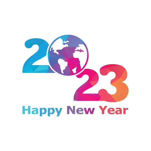 2023新年快乐标志设计 2023数字设计模板 2023年快乐新年象征系列 — 图库矢量图片