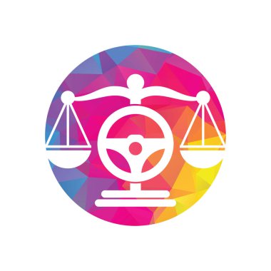 Taşıma yasası vektör logo tasarım şablonu. Yönlendirme ve denge simgesi tasarımı.