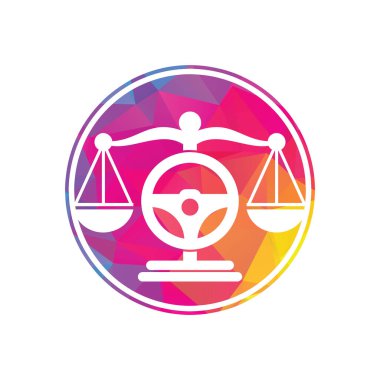 Taşıma yasası vektör logo tasarım şablonu. Yönlendirme ve denge simgesi tasarımı.