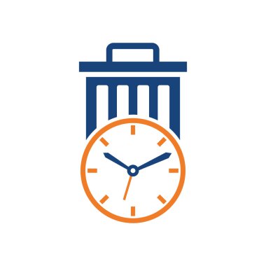 Atık zaman vektör logo şablonu. Çöp Zamanı Logo Şablonu Tasarımı.