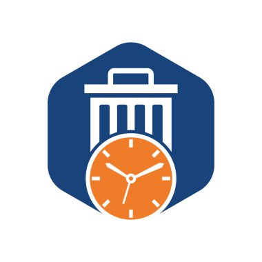 Atık zaman vektör logo şablonu. Çöp Zamanı Logo Şablonu Tasarımı.