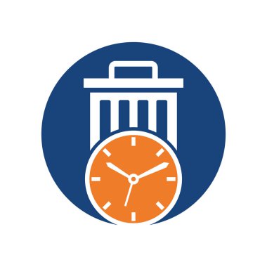 Atık zaman vektör logo şablonu. Çöp Zamanı Logo Şablonu Tasarımı.