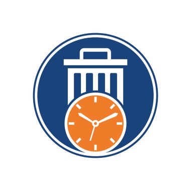 Atık zaman vektör logo şablonu. Çöp Zamanı Logo Şablonu Tasarımı.