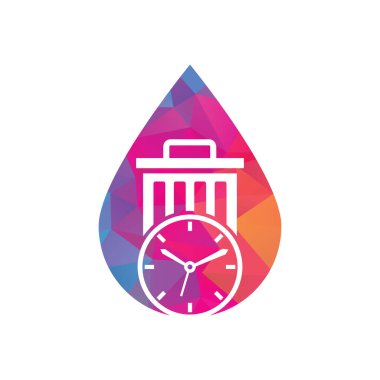 Boşa harcanan zaman konsept vektör logo şablonu. Çöp Zamanı Logo Şablonu Tasarımı.