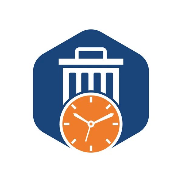 Plantilla Logotipo Vector Tiempo Perdido Plantilla Logotipo Tiempo Basura Diseño — Vector de stock