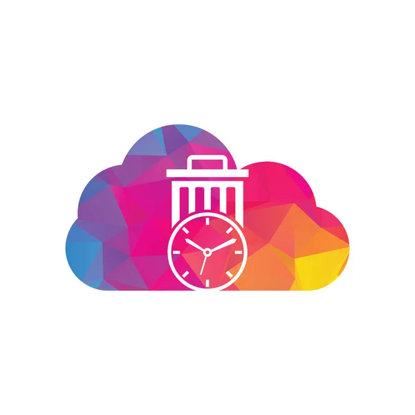 Bulut Şekli Konsept Logo Şablonu Israfı Çöp Zamanı Logo Şablonu — Stok Vektör