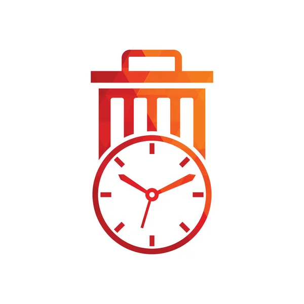 Atık Zaman Vektör Logo Şablonu Çöp Zamanı Logo Şablonu Tasarımı — Stok Vektör