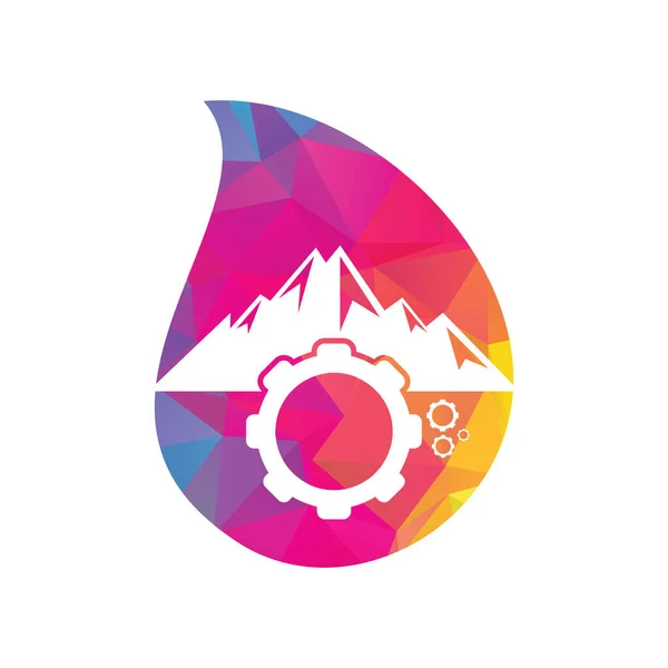 Montaña Caída Forma Concepto Logo Icono Diseño — Vector de stock