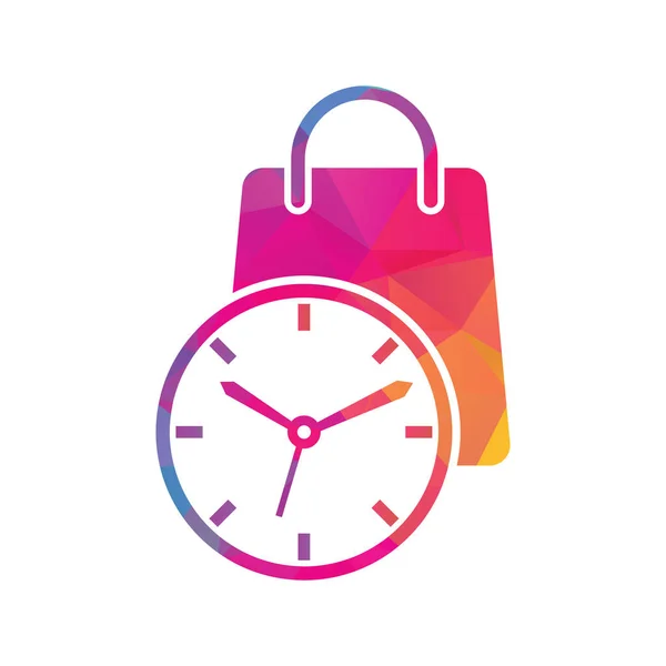 Shopping Time Vector Logo Design Template — Stock vektor