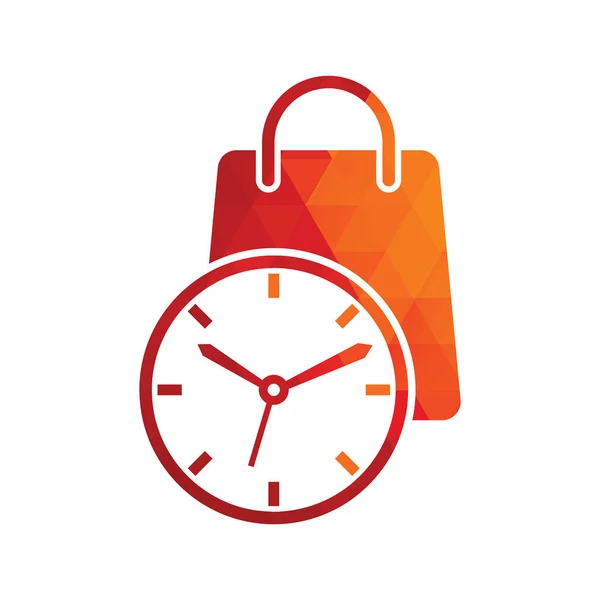 Shopping Time Vector Logo Design Template — 스톡 벡터