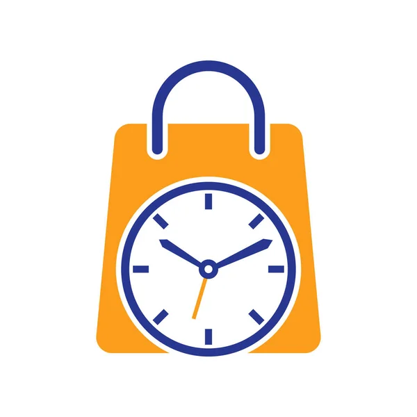 Shopping Time Vector Logo Design Template — Διανυσματικό Αρχείο
