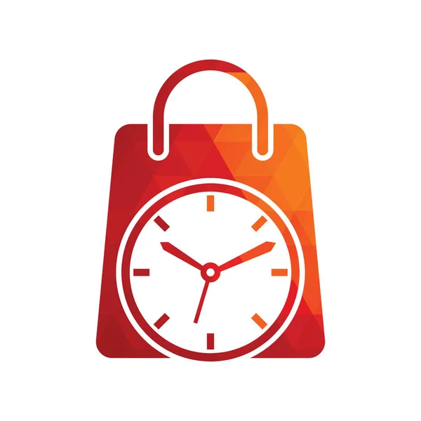 Shopping Time Vector Logo Design Template — Stock vektor