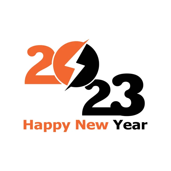 2023 Felice Anno Nuovo Logo Design 2023 Modello Progettazione Numerica — Vettoriale Stock
