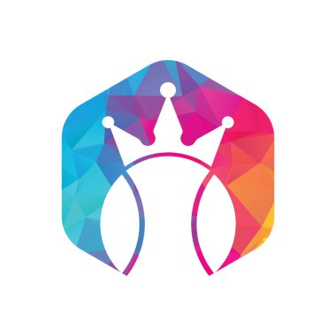 Tenis kralı vektör logosu tasarımı. Tenis topu ve taç simgesi tasarım şablonu.