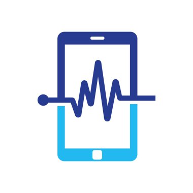 Pulse mobile phone logo template design vector.
