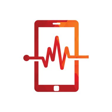 Pulse mobile phone logo template design vector.