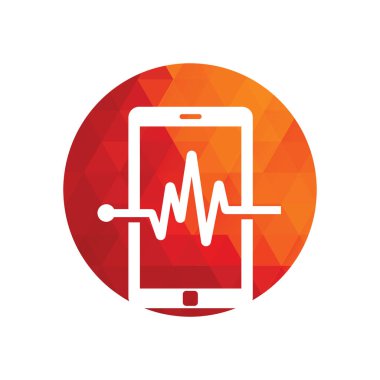 Pulse mobile phone logo template design vector.