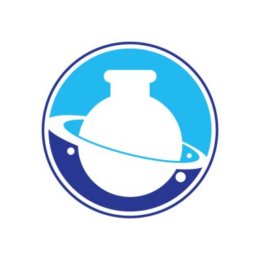 Lab Planet Logo Template Design. Creative Orbit Labor Lab abstract logo design template Vector illustration.