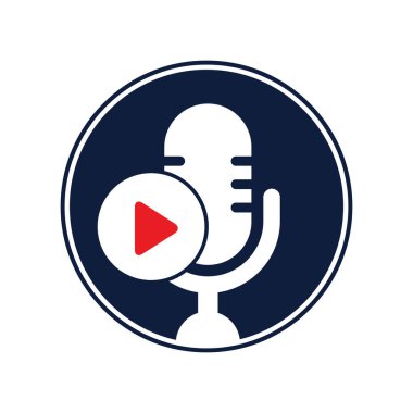 Video play podcast logo template design. Podcast Channel or Radio Logo design.
