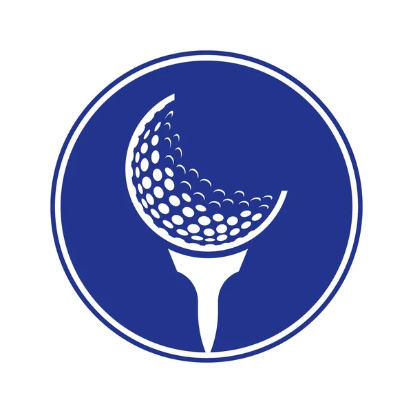 Golf Logo Design Template Vector Golfbal Tee Logo Design Icoon — Stockvector