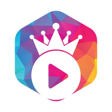 King Video vektör logo tasarım şablonu. Kraliyet film logosu tasarım vektörü.