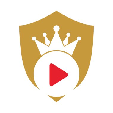 King Video vektör logo tasarım şablonu. Kraliyet film logosu tasarım vektörü.