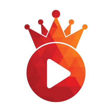 King Video vektör logo tasarım şablonu. Kraliyet film logosu tasarım vektörü.