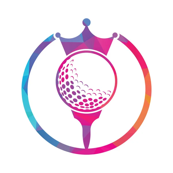 Projeto Logotipo Vetor Golfe Rei Bola Golfe Com Ícone Vetor — Vetor de Stock