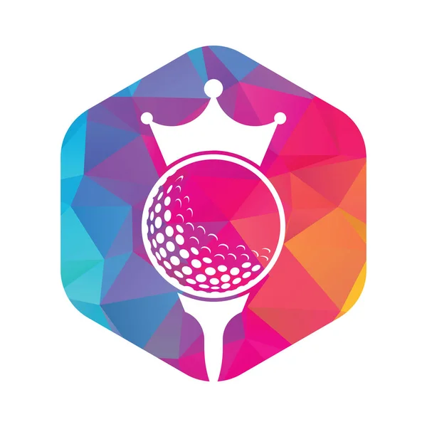 Diseño Del Logotipo Del Vector Golf Rey Pelota Golf Con — Archivo Imágenes Vectoriales