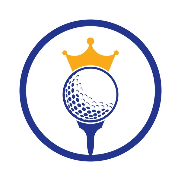 King Golf Vector Logo Design Golf Ball Crown Vector Icon — Stock Vector
