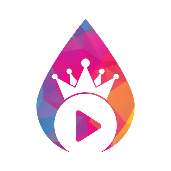 King Video Vector Logo Ontwerp Template Royal Film Logo Ontwerp — Stockvector