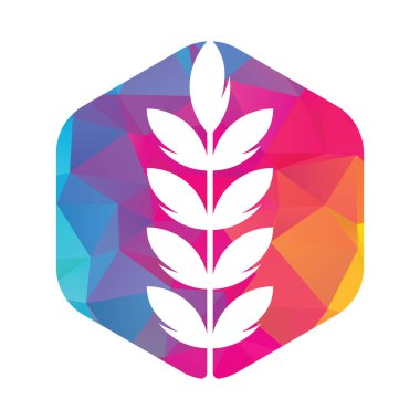 Buğday tanecikli vektör logosu tasarımı. Basit buğday / tahıl vektör logo tasarımı.