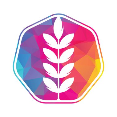 Buğday tanecikli vektör logosu tasarımı. Basit buğday / tahıl vektör logo tasarımı.