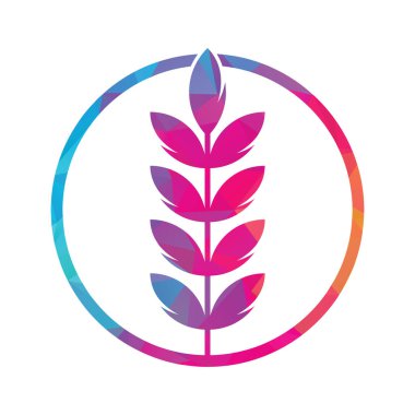 Buğday tanecikli vektör logosu tasarımı. Basit buğday / tahıl vektör logo tasarımı.