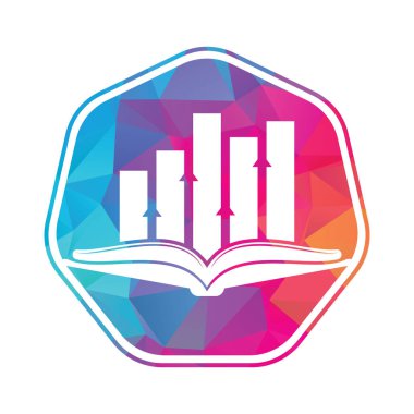 Finans kitabı logosu tasarımı. İş büyüme eğitim logosu tasarımı