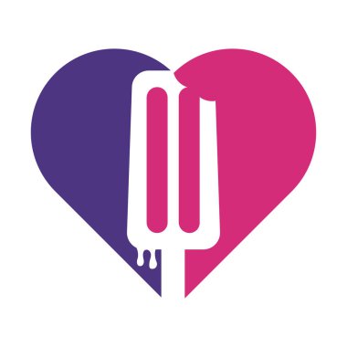 Dondurma logo şablonu. Dondurma Çubuğu Vektör Simgesi İllüstrasyonu.