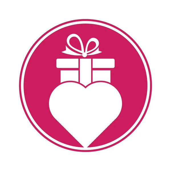 Любов Подарунок Логотип Векторний Символ Іконка Дизайн Логотип Подарунка Серця — стоковий вектор