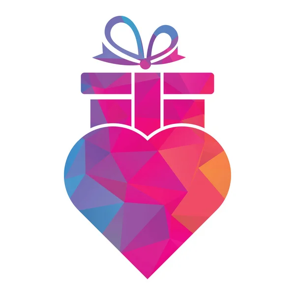 Любов Подарунок Логотип Векторний Символ Іконка Дизайн Логотип Подарунка Серця Векторна Графіка